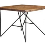 Light Walnut Live Edge Acacia Wood Pub Table with Metal Legs