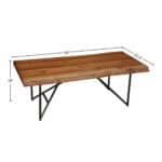 Live Edge Light Walnut Coffee Table Solid Acacia Wood Industrial Rustic