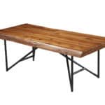 Live Edge Light Walnut Coffee Table Solid Acacia Wood Industrial Rustic