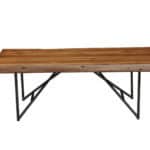 Live Edge Light Walnut Coffee Table Solid Acacia Wood Industrial Rustic