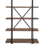 Live Edge Acacia Wood Bookshelf Light Walnut Rustic Industrial 4 Shelves