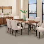 Live Edge Solid Acacia Wood Dining Table Light Walnut Rustic