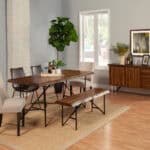 Live Edge Solid Acacia Wood Dining Table Light Walnut Rustic
