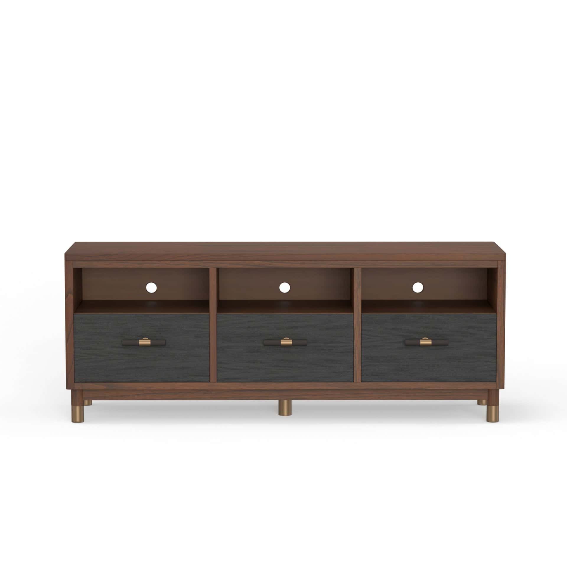 Modern Two Tone TV Console Dark Walnut and Black Mahogany 7 Modern Two Tone TV Console Dark Walnut and Black Mahogany