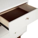 White Mahogany TV Console with Acorn Accents and Storage 16 White Mahogany TV Console with Acorn Accents and Storage