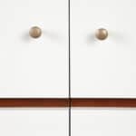 White Mahogany TV Console with Acorn Accents and Storage 17 White Mahogany TV Console with Acorn Accents and Storage