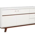White Mahogany TV Console with Acorn Accents and Storage 13 White Mahogany TV Console with Acorn Accents and Storage