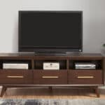 Walnut Mid Century Modern TV Console Mahogany Wood Veneer 6 Walnut Mid Century Modern TV Console Mahogany Wood Veneer