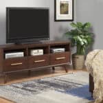Walnut Mid Century Modern TV Console Mahogany Wood Veneer 10 Walnut Mid Century Modern TV Console Mahogany Wood Veneer