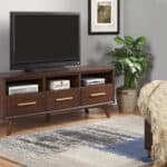 Walnut Mid Century Modern TV Console Mahogany Wood Veneer 7 Walnut Mid Century Modern TV Console Mahogany Wood Veneer