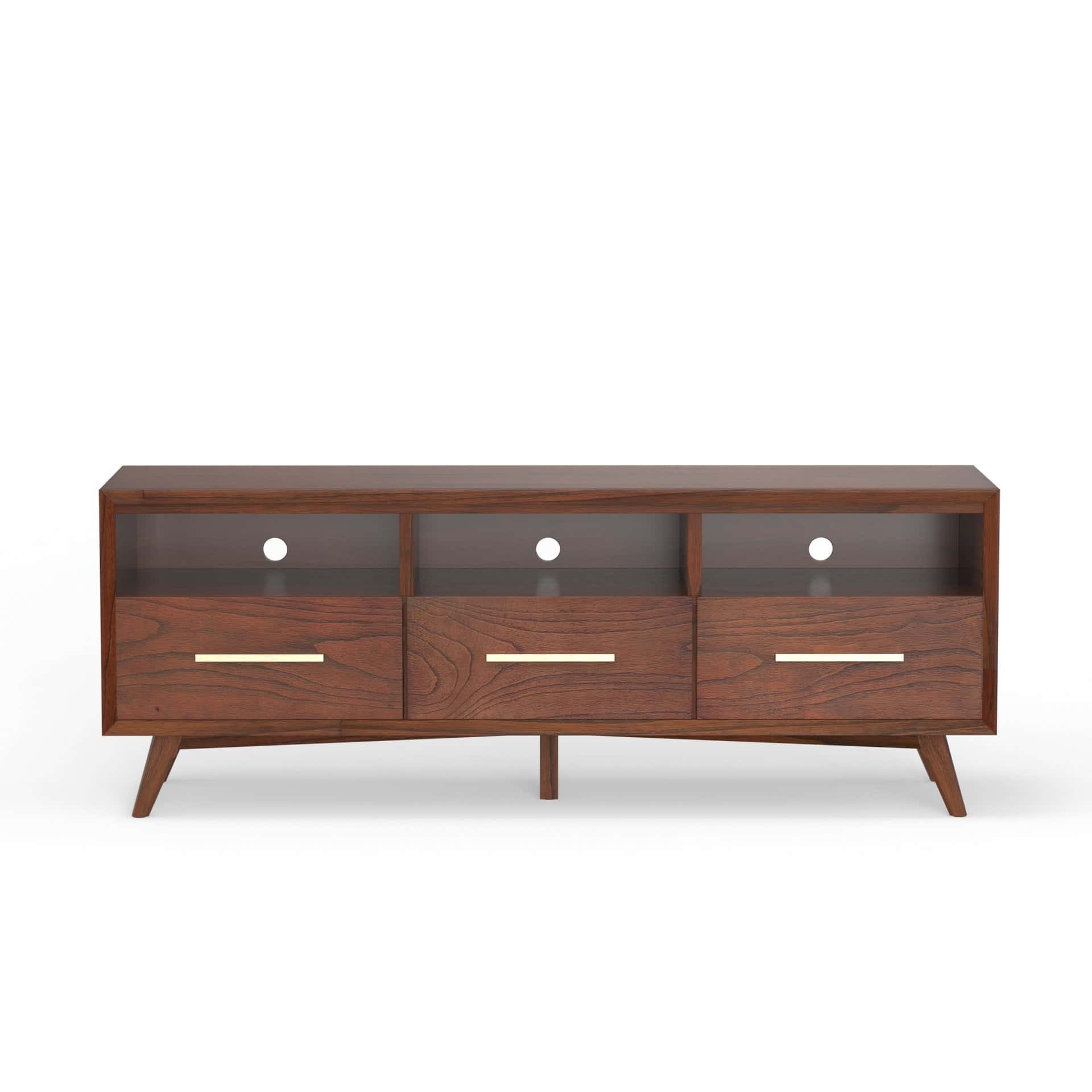 Walnut Mid Century Modern TV Console Mahogany Wood Veneer 8 Walnut Mid Century Modern TV Console Mahogany Wood Veneer