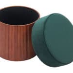 Velvet Storage Ottoman with Hidden Compartment and Wood Legs Green 12 Velvet Storage Ottoman with Hidden Compartment and Wood Legs Green