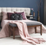 Elegant Upholstered Bench with Wood Legs and Wide Seat 8 Elegant Upholstered Bench with Wood Legs and Wide Seat
