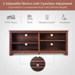 58 Inch Modern TV Stand with Adjustable Storage Shelves