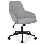 Ergonomic Gray Linen Office Chair with Adjustable Height and Rocking Back