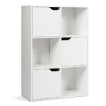 Modern 6-Cube Storage Cabinet with Open and Enclosed Shelves