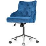 Velvet Tufted Swivel Office Chair with Adjustable Height