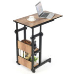 Adjustable C Shape Rolling End Table with Storage Shelves 11 Adjustable C Shape Rolling End Table with Storage Shelves