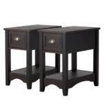 Retro Narrow End Table with Drawer and Shelf (Set of 2) 11 Retro Narrow End Table with Drawer and Shelf (Set of 2)