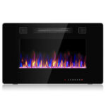 30-Inch Ultra Thin Electric Fireplace Heater with Remote Control