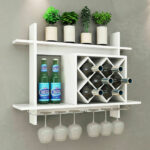 Wall Mounted Wine Rack with Glass Holder and Storage Shelf 8 Wall Mounted Wine Rack with Glass Holder and Storage Shelf