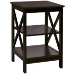 3 Tier End Table with X Design Storage Shelves (1 Piece)