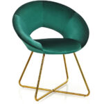 Velvet Accent Chair with Gold Legs and Ergonomic Design 10 Velvet Accent Chair with Gold Legs and Ergonomic Design