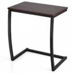 Industrial C Shaped Side Table with Steel Frame and MDF 11 Industrial C Shaped Side Table with Steel Frame and MDF