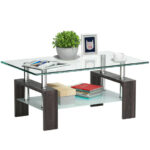 Modern Tempered Glass Coffee Table with Shelf and Storage 35 Modern Tempered Glass Coffee Table with Shelf and Storage