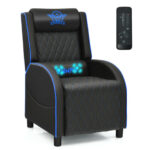Massage Recliner Chair with Adjustable Backrest for Home Theater Blue