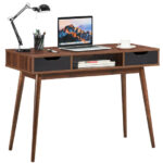 Modern Computer Desk with Drawers, Shelf, and Solid Wood Legs 20 Modern Computer Desk with Drawers, Shelf, and Solid Wood Legs