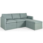 Convertible L Shaped Sectional Sofa with Reversible Chaise (Set of 4)