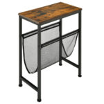 Narrow End Table with Mesh Sling for Small Spaces