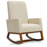 Rocking Upholstered Lounge Armchair with High Back and Side Pocket 10 Rocking Upholstered Lounge Armchair with High Back and Side Pocket