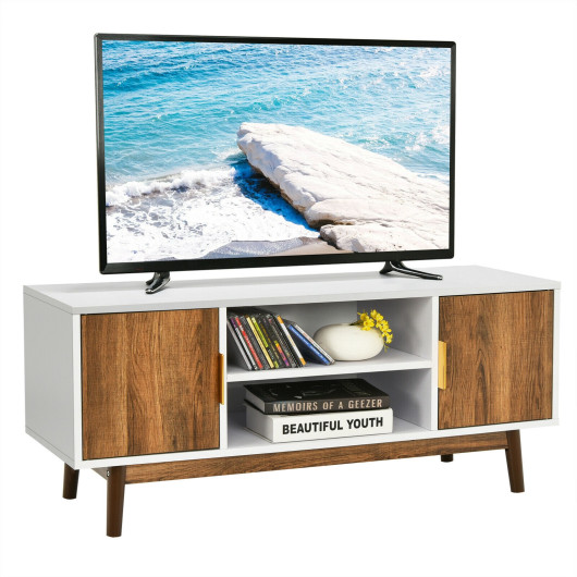 Rustic TV Stand with Cabinets and Shelves for 50-Inch TVs 4 Rustic TV Stand with Cabinets and Shelves for 50-Inch TVs - Image 4