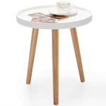 Compact Round Side Table with Wooden Tray and Bamboo Legs 11 Compact Round Side Table with Wooden Tray and Bamboo Legs
