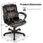 Ergonomic Adjustable PU Leather Office Chair with Armrests