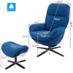 Swivel Rocking Lounge Chair with Ottoman and Footstool (Set of 2)