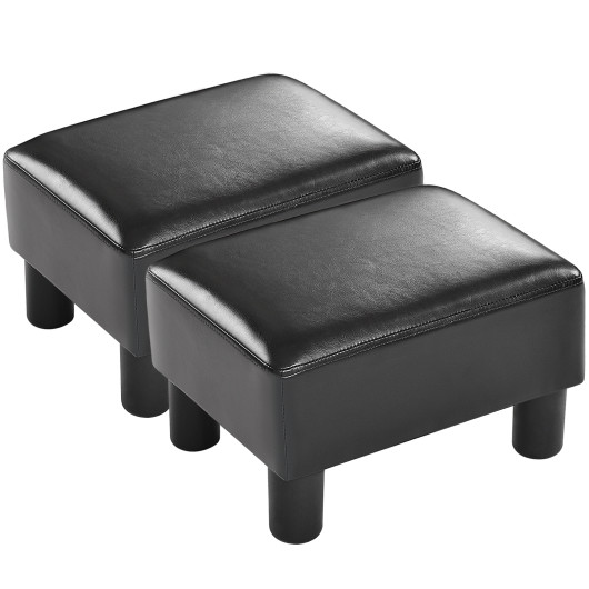 PU Leather Rectangular Ottoman Footstool with Sturdy Wood Frame 7 PU Leather Rectangular Ottoman Footstool with Sturdy Wood Frame - Image 7