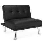 Adjustable PU Leather Recliner Chair with Metal Legs for Small Spaces