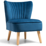 Velvet Upholstered Armless Chair with Wood Legs for Living Spaces 10 Velvet Upholstered Armless Chair with Wood Legs for Living Spaces