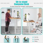 Adjustable Electric Standing Desk with Memory and Spacious Tabletop