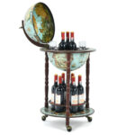 Antique Globe Bar Cart with Wine Storage and Shelf 11 Antique Globe Bar Cart with Wine Storage and Shelf