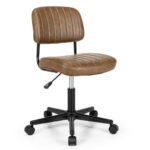PU Leather Adjustable Office Chair with Ergonomic Backrest and Swivel