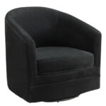 Velvet Swivel Barrel Accent Chair with Metal Base for Living Room 10 Velvet Swivel Barrel Accent Chair with Metal Base for Living Room