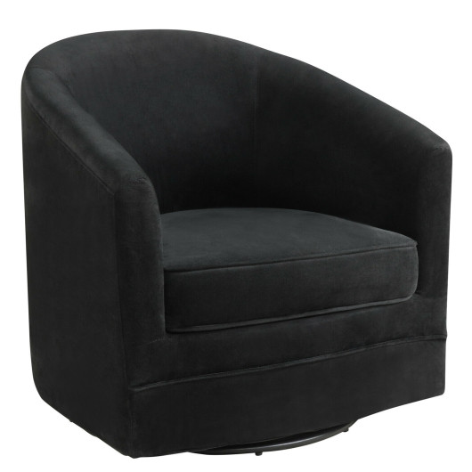 Velvet Swivel Barrel Accent Chair with Metal Base for Living Room 3 Velvet Swivel Barrel Accent Chair with Metal Base for Living Room - Image 3