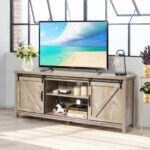 Sliding Barn Door TV Stand for 60 Inch Television