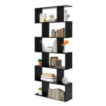 Modern 6 Tier S Shaped Bookshelf and Storage Unit