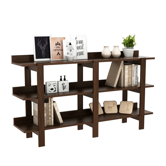 59 Inch Rustic Console Table with 3 Tier Open Shelves 3 59 Inch Rustic Console Table with 3 Tier Open Shelves - Image 3