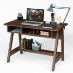 Vintage Writing Desk with Hidden Storage and Open Shelves 11 Vintage Writing Desk with Hidden Storage and Open Shelves